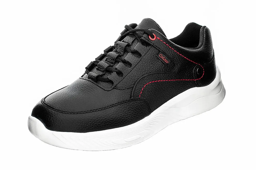 Tenis 680003 Casual Piel Negra Niño