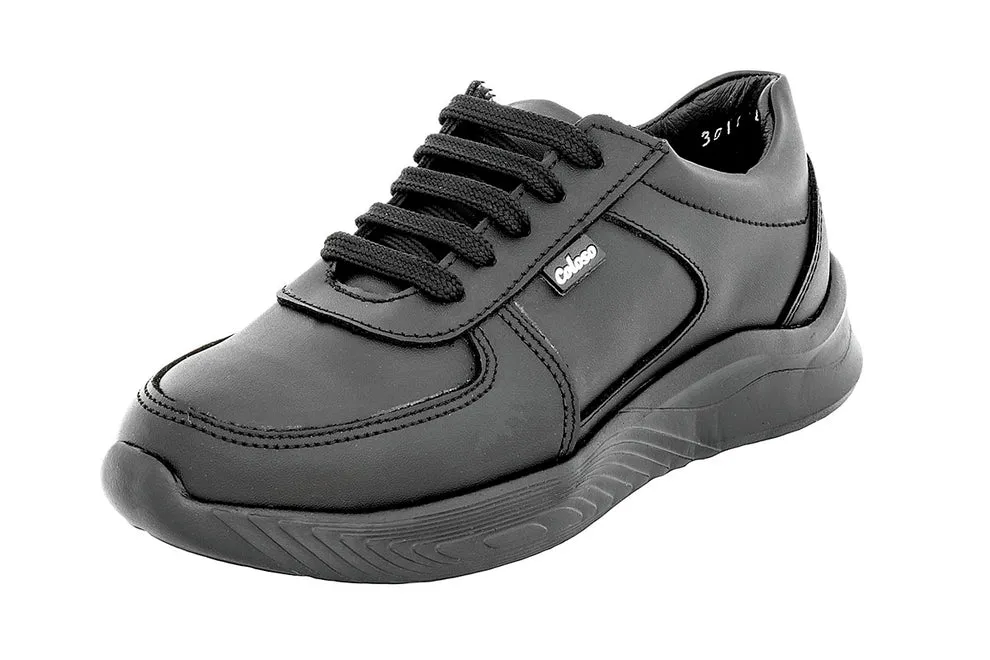 Zapato Tenis Escolar 680702 Piel Negra Unisex