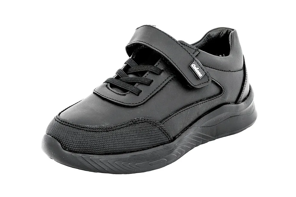 Zapato Tenis Escolar 680902 Piel Negra Unisex