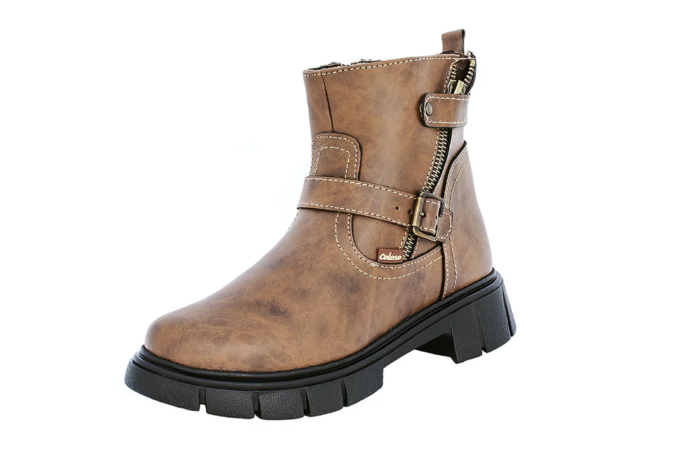 Bota 791004 Piel Café Tubo Bajo Niña