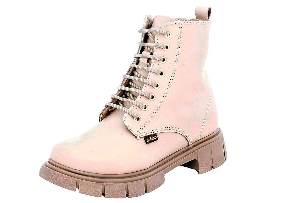 Bota 792508 Piel Arena Tubo Bajo Niña
