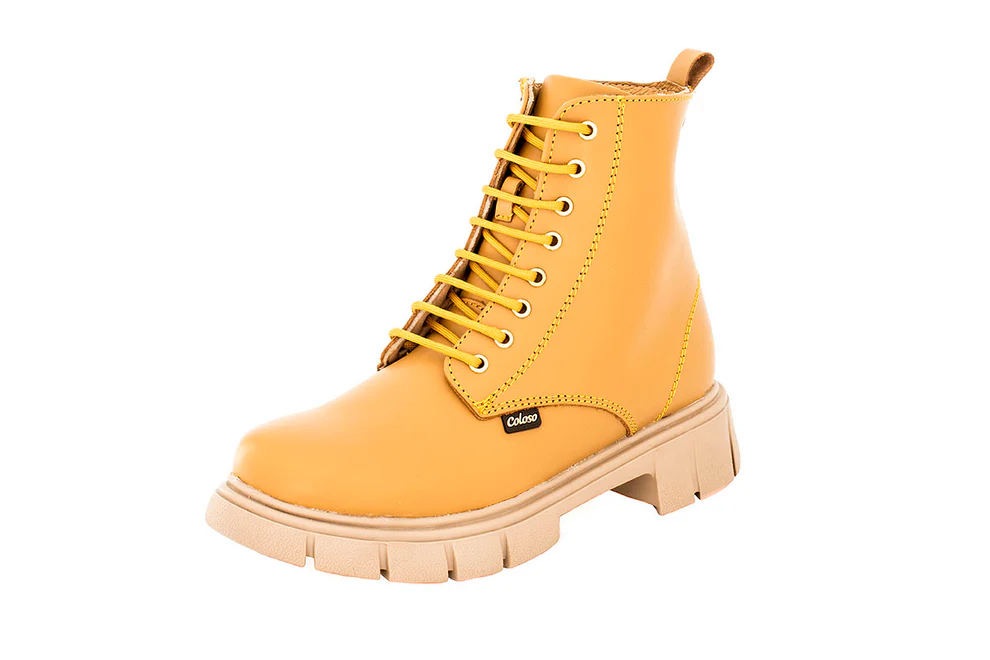 Bota 792509 Piel Mostaza Tubo Bajo Niña