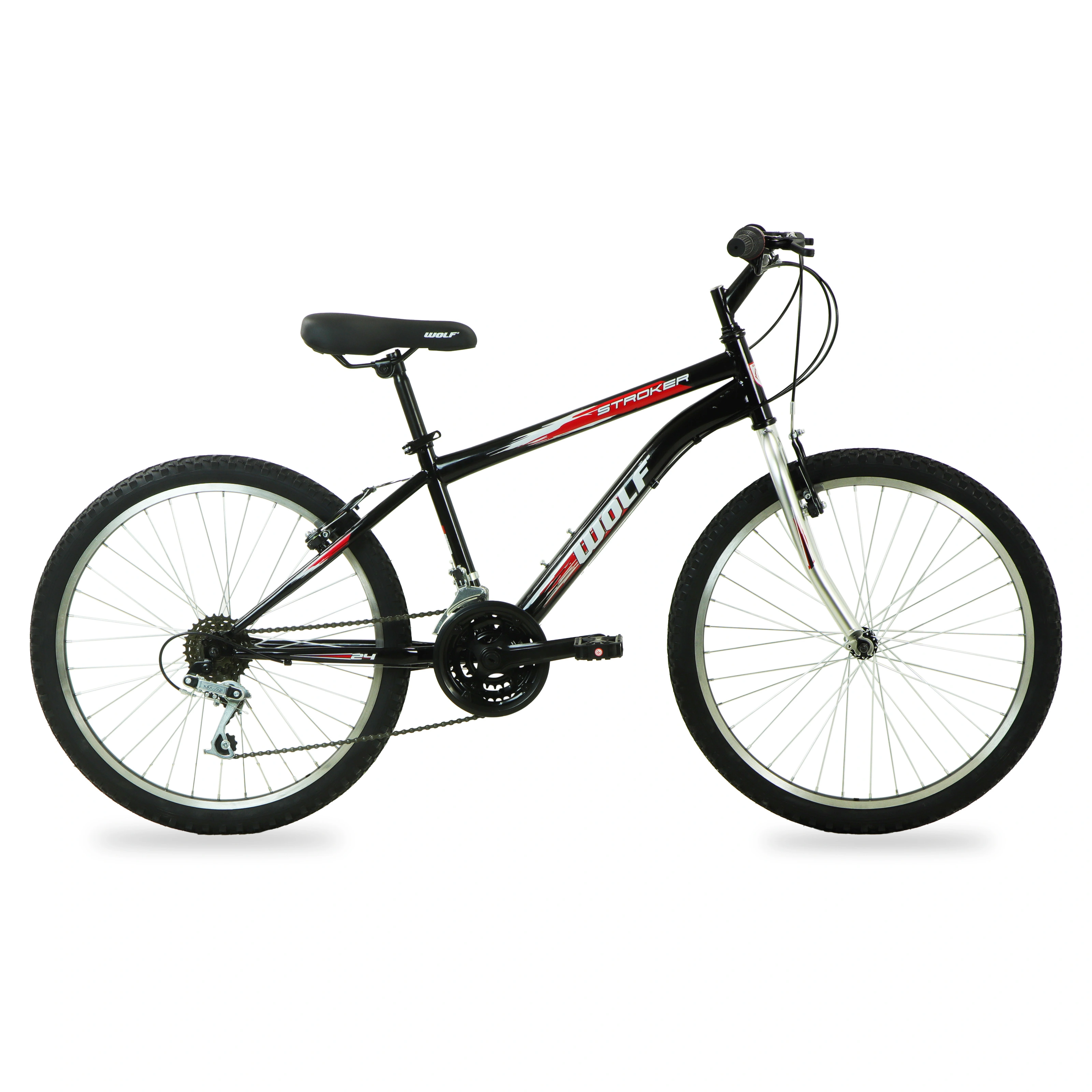 Bicicleta WOLF Montaña R24 18V. Hombre Frenos ”V” Acero Negro/Plata Talla:UN